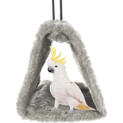 Casa de Inverno Quente de Pelúcia para Pássaros Ninho Suspenso Rede Cabana Fofa Esconderijo para Pássaros Acessórios para Gaiolas de Calopsitas e Papagaios