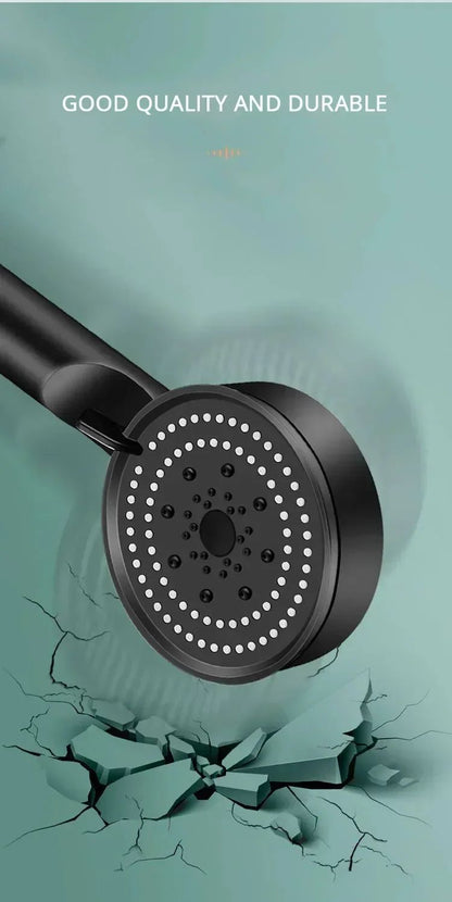 5 Mode Handheld Shower Head High Pressure Water Booster Massage Spray Jet with Anti Leak Proof Hose for Bathroom Household Bath