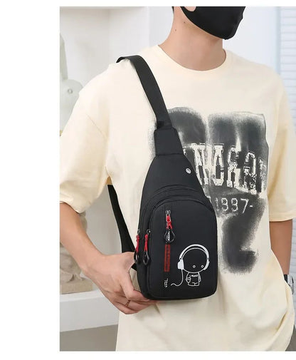 New Casual Fashion Chest Bag Men's Shoulder Bag Male Hand Crossbody Korean Cycling Backpack Trend Chest Bag Portable Hand Bags