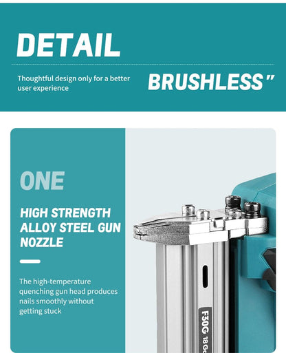 Pistola de Prego Makita a Bateria: Pregos de 10-30mm, Capacidade de 100 Pregos, Bateria de 22900mAh, Vibração de ≤2,5m/s², Alta Velocidade e Baixo Ruído para Trabalhos em Madeira