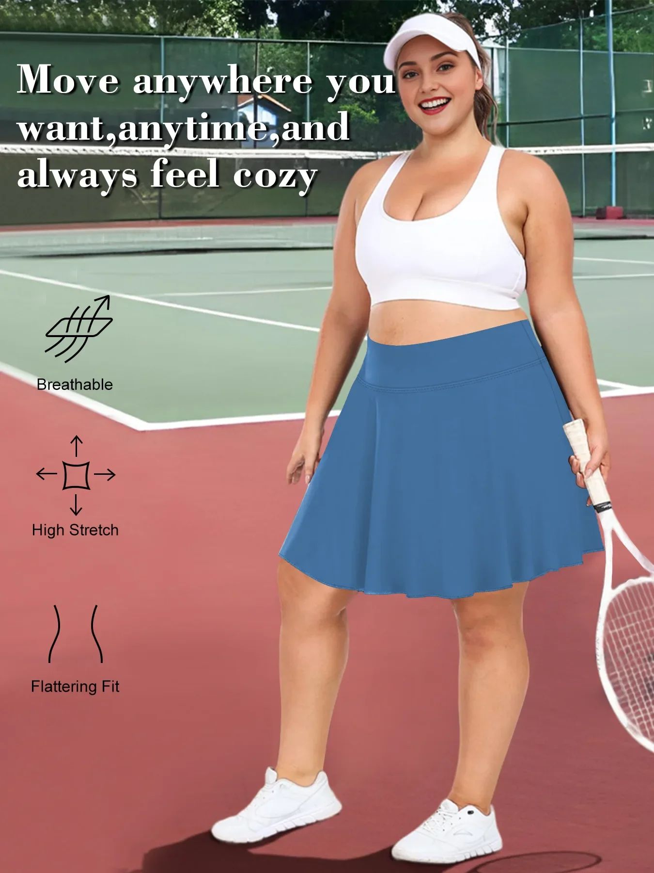 Plus Size Women with Pocket Short Skirt Fitness Short Skirt High Waist Fashion 200lbs Sports Short Skirt Gym Outdoor Solid Skirt