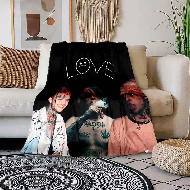 Satanic Cry Baby Lil Peep Flannel Blanket  , Soft Fluffy Warm Sofa Bed Throw Blanket More Size?fans warm gifts