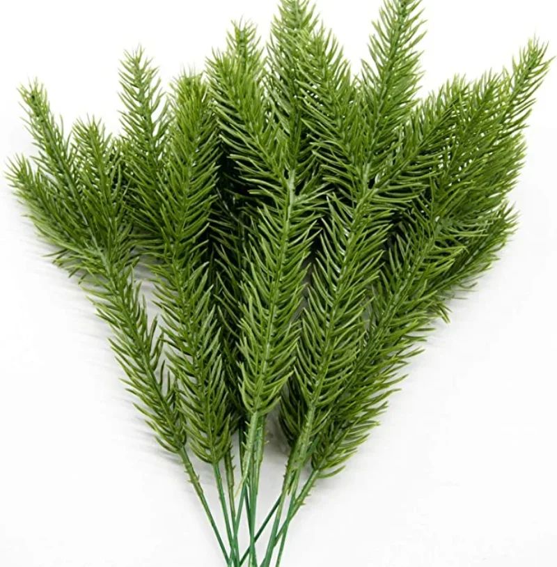 10-100PCS Christmas Artificial Branches Fake Plants Pine Needles Wreath Vine Rattan for Xmas Tree Gift Box Flowers Decoration