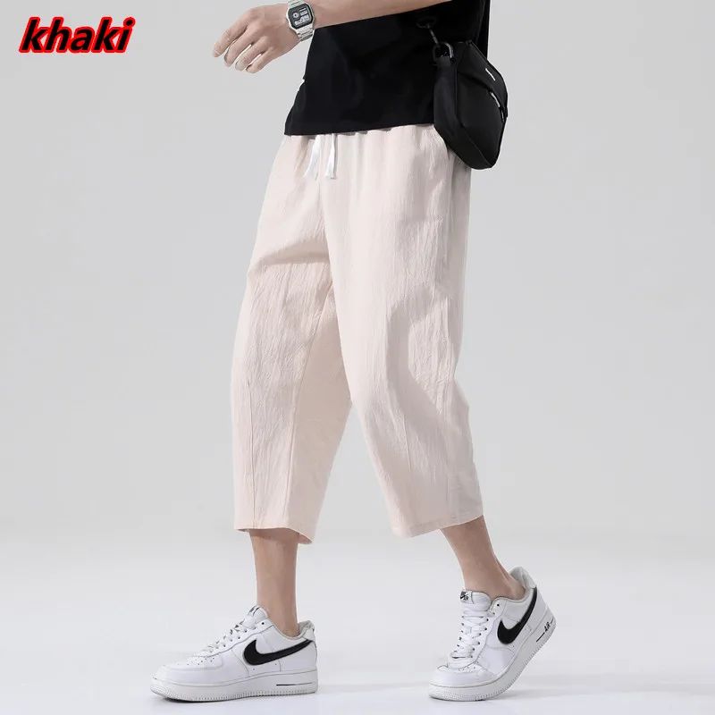 Summer Casual Linen Short Pants New Cotton Straight Mens Lightweight Shorts Large Solid Color Gym Fifth Beach Short Pants