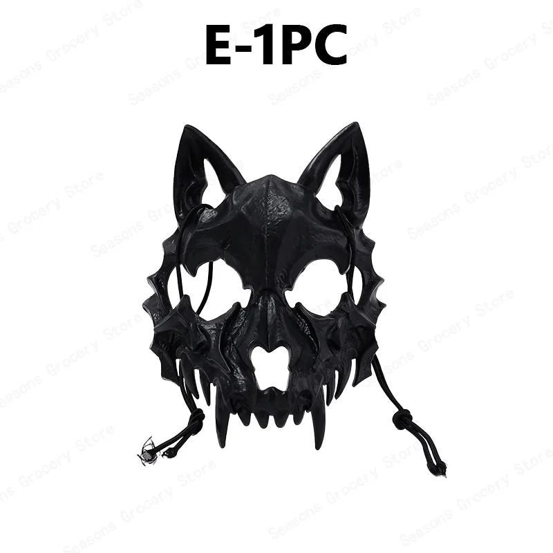 Halloween Half Face Mask Popular Dragon God Fierce Tiger Night Dog Man Wolf Costume Skull Performance Mask Mask Deadpool Terror