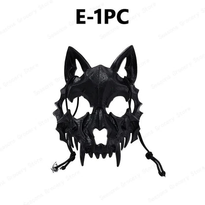 Halloween Half Face Mask Popular Dragon God Fierce Tiger Night Dog Man Wolf Costume Skull Performance Mask Mask Deadpool Terror