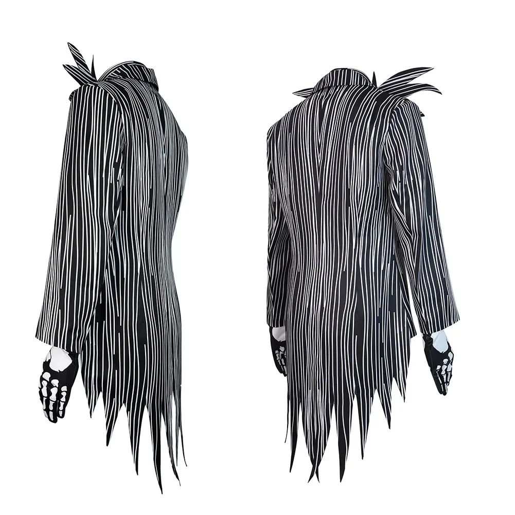 Jack Cosplay Skellington Cosplay Costume for Adult Men Fantasia Jacket Pants Outfit Man Halloween Carnival Party Disguise Suit
