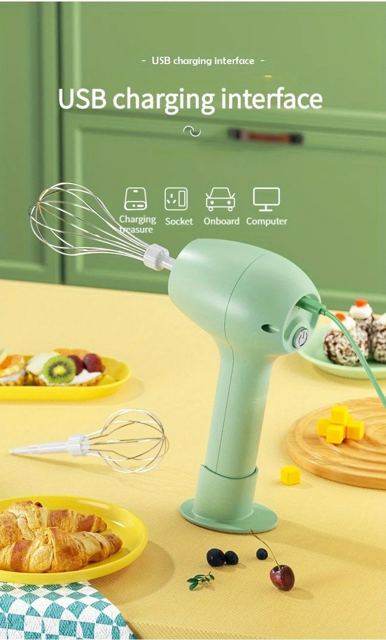 Mixer de Alimentos Elétrico Portátil Sem Fio Batedor de Ovos Automático Batedor de Manteiga Creme Vertical Misturador de Mão Sem Fio para Cozinha