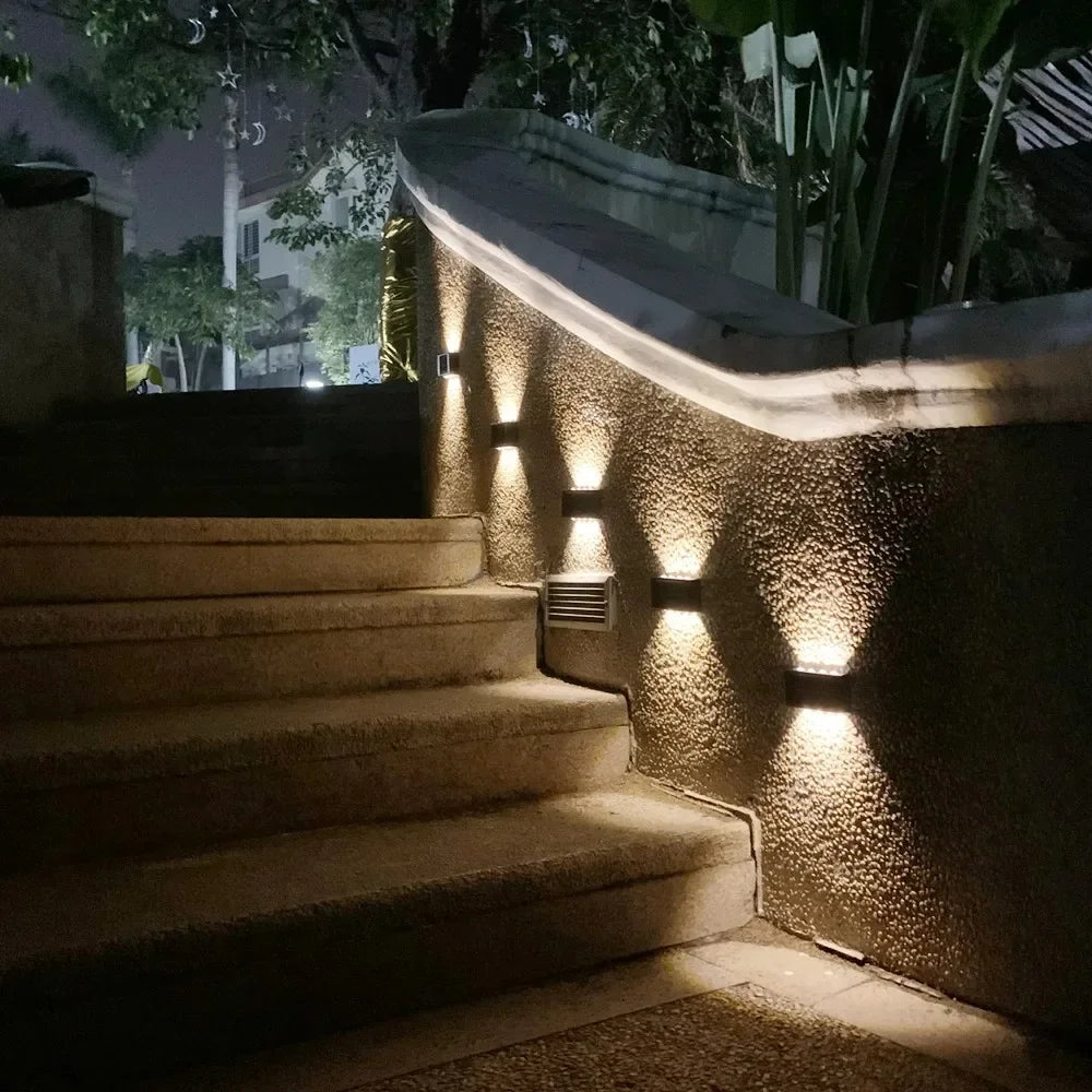 LED Solar Light Outdoor Waterproof Wall Lamp Up And Down Luminous Lighting for Garden Street Landscape Balcony Decor 1~4pcs