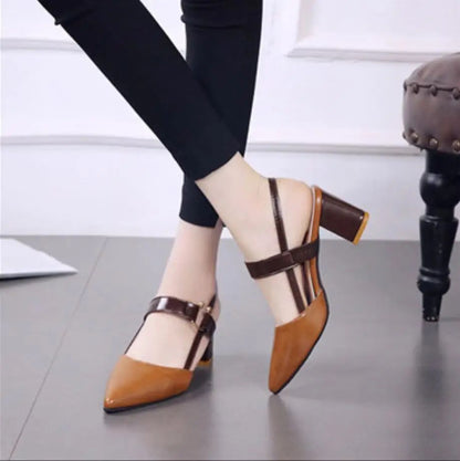 Women's Shoes Trend 2024 Shoe Genuine Leather Medium Heel Block Heels Mirror Luxury Designer Chunky Sandals Ladies Sexy Sandal