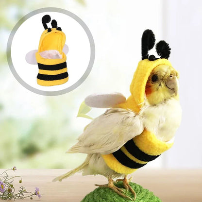 Roupas Engraçadas para Pássaros de Estimação, Fantasia de Abelha para Papagaios, Traje de Voo para Pássaros, Fantasia de Cosplay de Abelha para Pássaro de Estimação, Roupas de Inverno, Fantasias de Papagaio, Moletom com Capuz