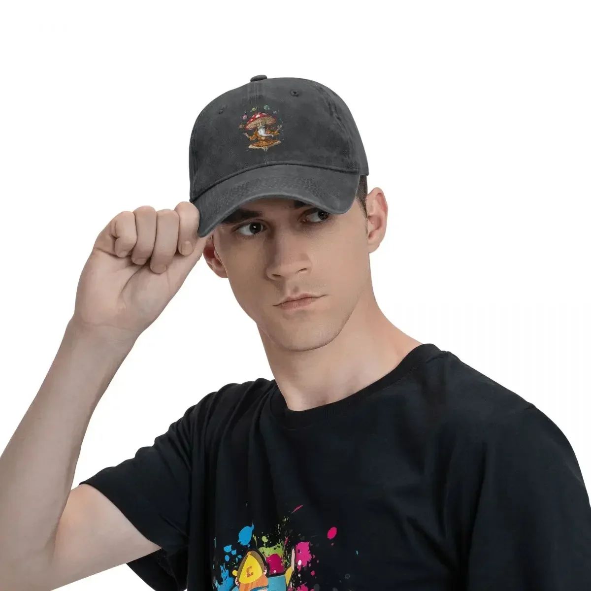 Boné de Beisebol Masculino Lavado Cogumelo Mágico Buda Trucker Bonés Snapback Chapéu de Pai Psychonauts Rasputin Chapéus de Jogo de Ação