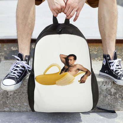 Custom Nicolas Cage Meme Laptop Backpack Women Men Basic Bookbag for College School Student Funny Bags