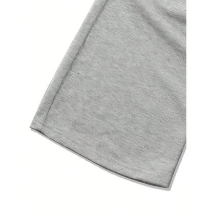 Men's solid color drawstring waist slanted pocket sports pants, pure cotton casual loose pants  sweatpants men pants