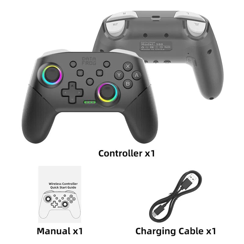 Wireless Pro Gamepad Joystick for Switch 2 / OLED / Lite, Bluetooth Controller with Turbo, Dual Vibration & 1000mAh Battery