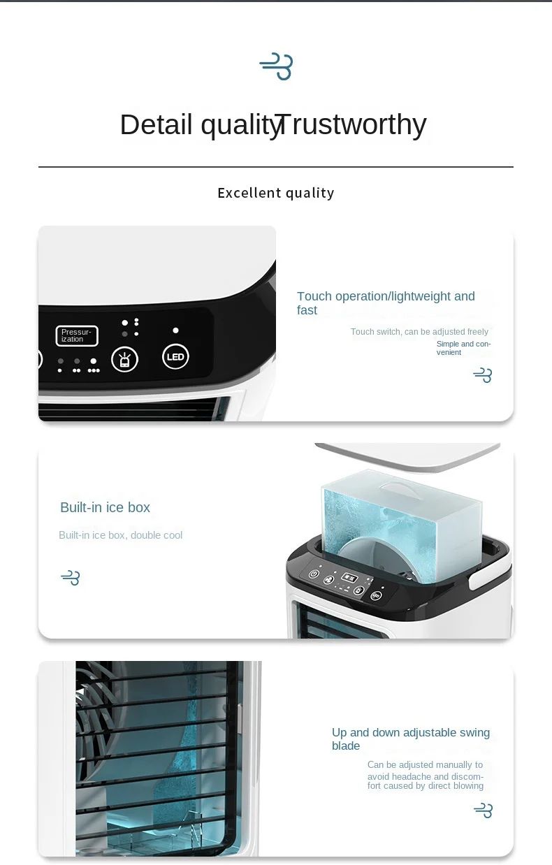 Ar Condicionado de Mesa Portátil Ventilador Pulverizador Duplo Atomização Ultrassônica 3 Velocidades Mudo Refrigerador de Ar Luz Noturna Ventilador Elétrico para Casa
