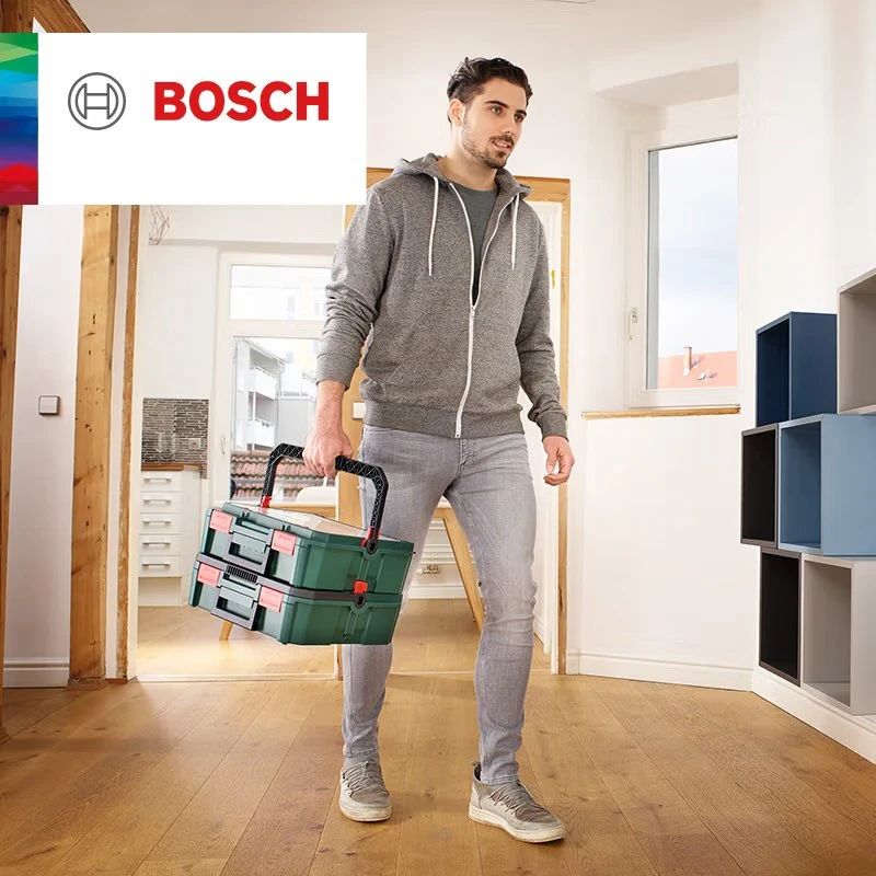 Conjunto de caixas de ferramentas empilháveis Bosch System Box, caixa de ferramentas multifuncional empilhável