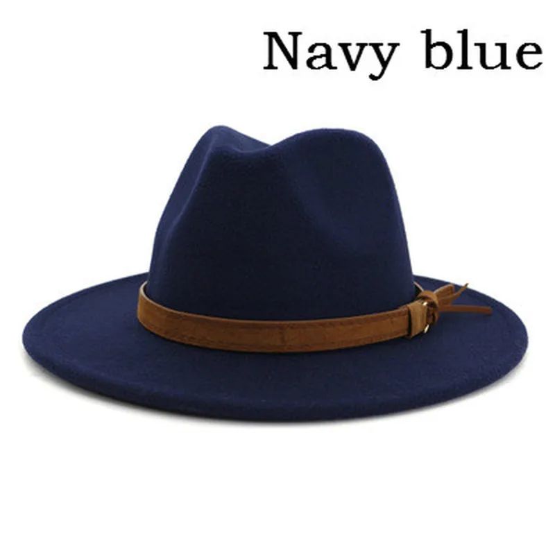 Fashionable Jazz Hats Autumn And Winter British Retro Top Hats Trendy Men's And Women's Woolen Hats Wide Brimmed Jazz Hats