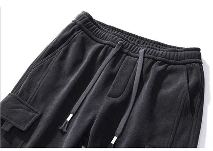 Men's Corduroy Harem Cargo Pants Elastic Waist Casual Joggers Sweatpants Spring Autumn Armygreen Gray Black Trousers Streetwear