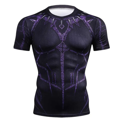 panther Summer Comics 3D Printed T Shirt Men Compression Fashion Short Sleeve Men T Shirt Tops Tees For Cosplay Costume