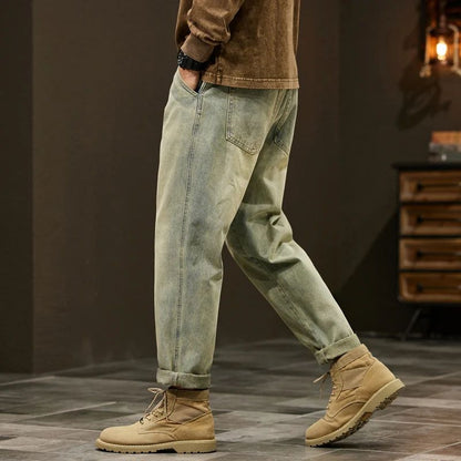 Men's 95% Cotton Jeans High Quality Loose Harem Pants Fashion Baggy Casual Outdoor Work Denim Pants Brand Men's Clothing
