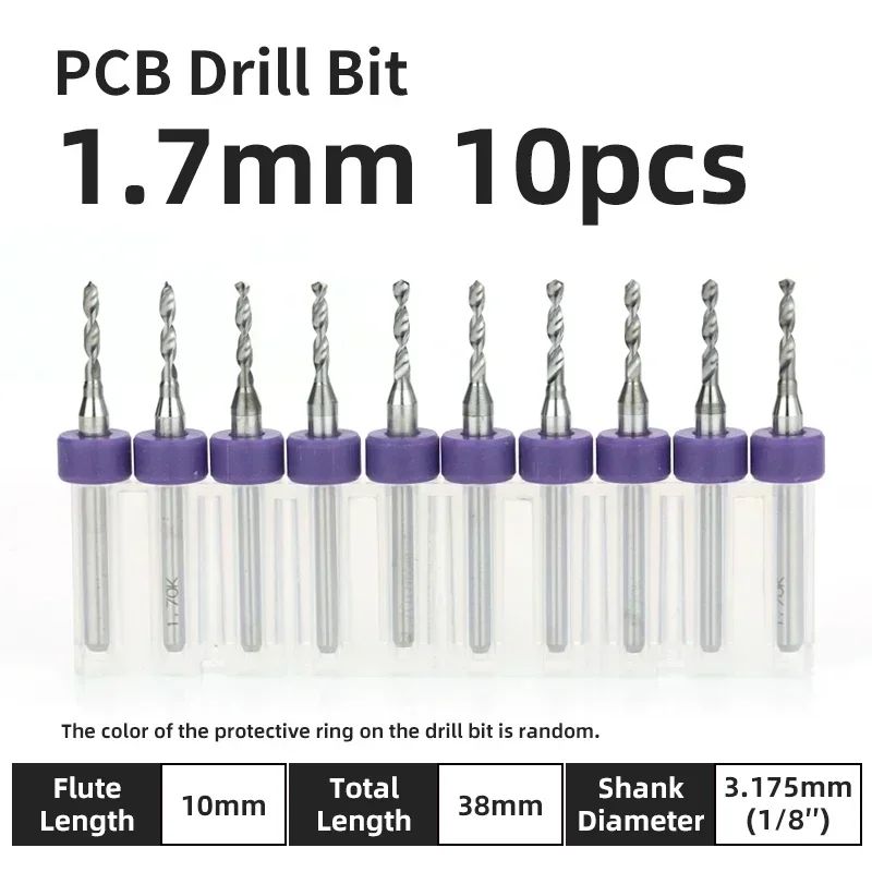 Broca PCB 10pcs Conjunto de Brocas Micro Diâmetro de Aço Tungstênio 1/8" Cabo Fixo Mini Broca CNC 0.1-3.175mm