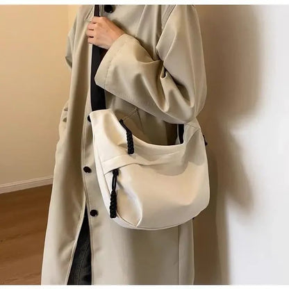 Fashion High Capacity Solid Color Single Shoulder Totes Bag Nylon Hobos Crossbody Bags Solid Casual Zipper Women's Bags