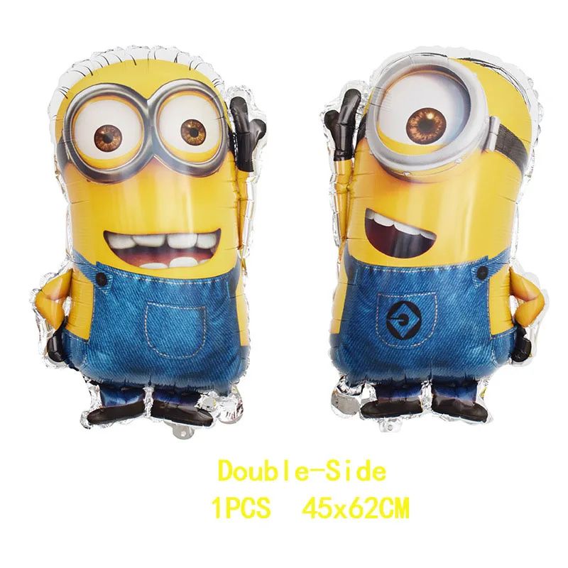 Anime Minion Themed Party Decorations Party Tableware Set Plates Cups Birthday Balloons Big Eye Yellow Man Party Favors Supplies