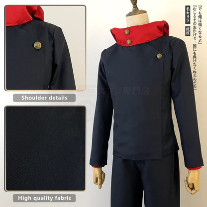 Halloween Holoun Jujutsu Jjk Manga Anime Itadori Yuji Cosplay Kostuum Pruik Jasje Broek Uniform Rose Net Synthetische