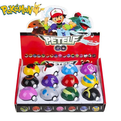 Pokemon Boneco 12 Peças/Conjunto Pikachu Pokebola Action Figure Desenho Animado Anime Boneco Kawaii Coleção de Pokebolas Presentes de Aniversário para Crianças