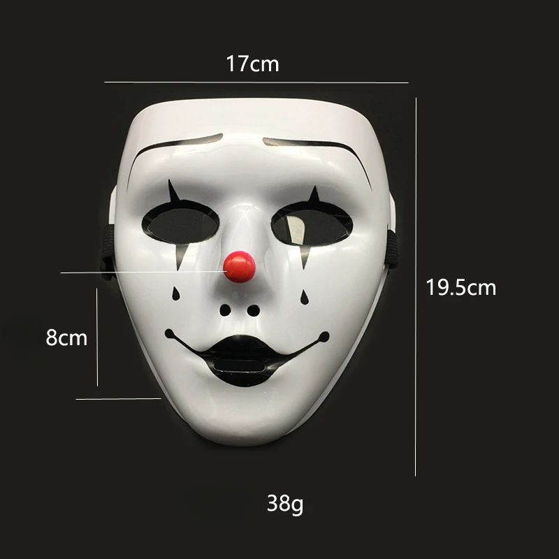 Halloween Props Masquerade Performance Full Face Mask Hand-painted White Street Dance Adult Eye Mask Death Clown Black Gold