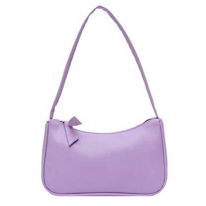 New Retro Soft PU Leather Women Shoulder Underarm Bags Casual Solid Color Small Top-Handle Handbags Ladies Fashion Shoulder Bags