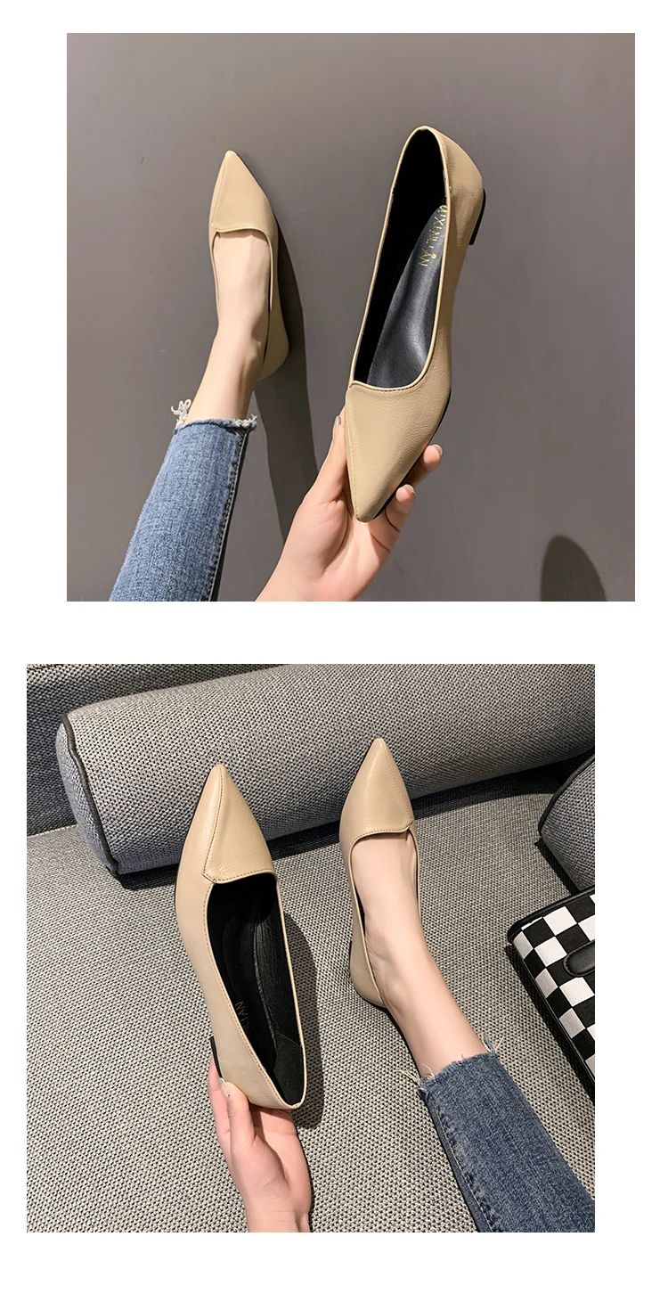 Women Fashion Pointed Toe Slip on Shoes Summer Woman Loafers Comfortable Ladies Yellow Boat Shoes Autumn Flats Zapatos Mujer