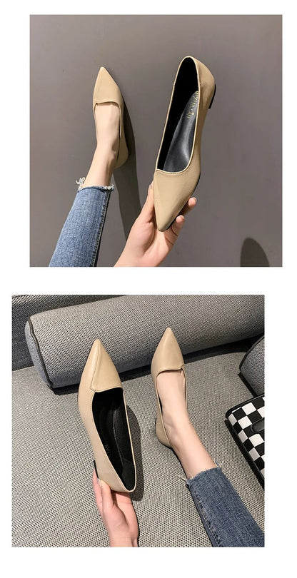 Women Fashion Pointed Toe Slip on Shoes Summer Woman Loafers Comfortable Ladies Yellow Boat Shoes Autumn Flats Zapatos Mujer