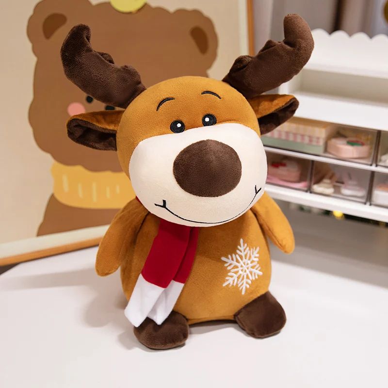 Cute Santa Claus & Elk Snowman Gingerbread Man Plush Toys Stuffed Animal Doll Christmas Gifts For Children Kids Home Decoration