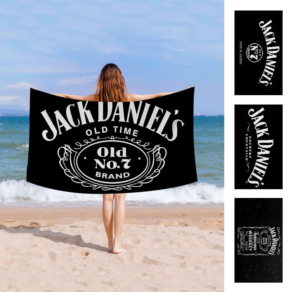 J-Jack-Daniels Microfiber Beach Towel Absorbent Quick Dry Soft Yoga Swimming Resort Mountain Climbing Towel