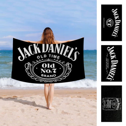 J-Jack-Daniels Microfiber Beach Towel Absorbent Quick Dry Soft Yoga Swimming Resort Mountain Climbing Towel