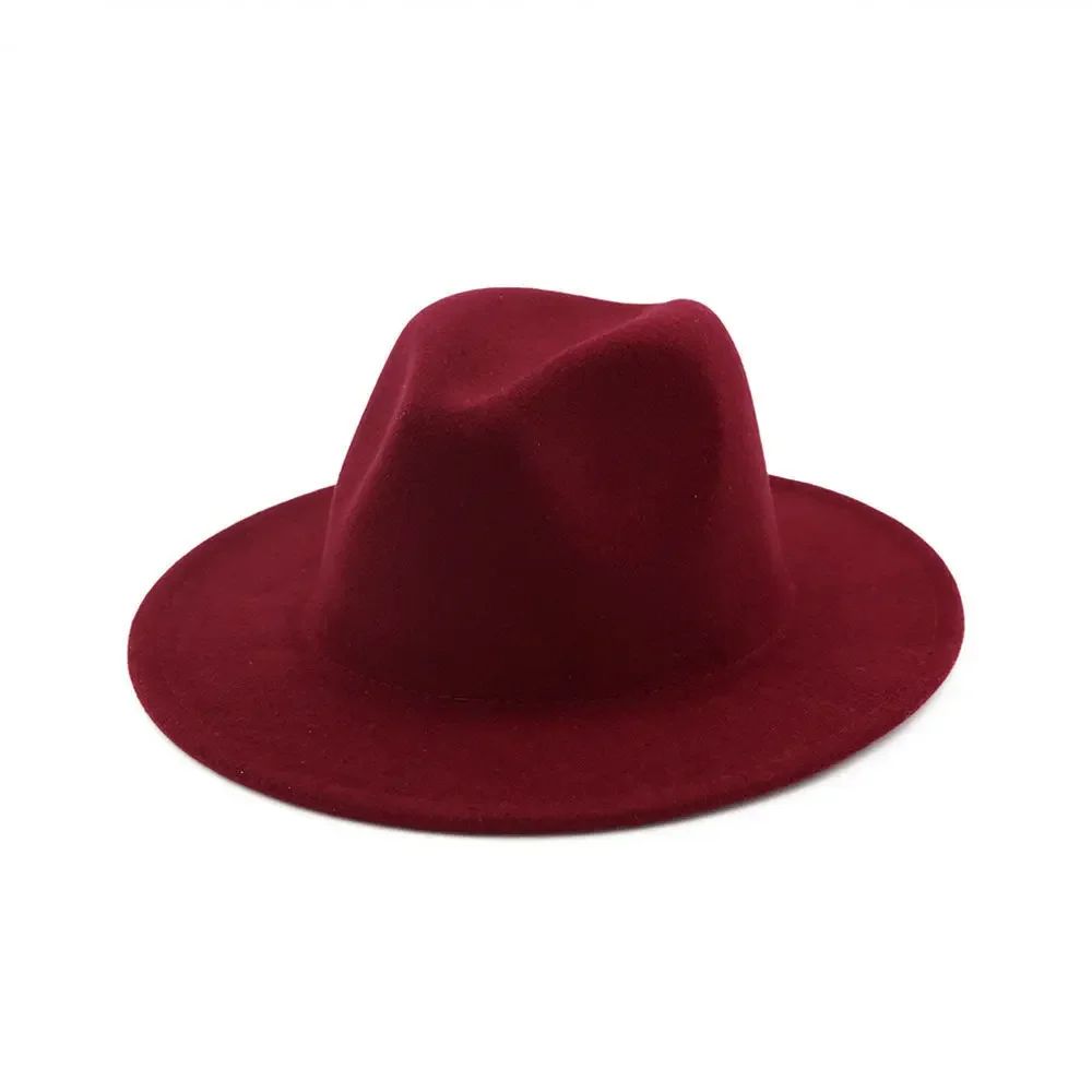 Chapéu Fedora de Feltro de Lã Novo para Mulheres e Homens, Elegante para Outono Inverno, Chapéus de Inverno para Senhoras e Cavalheiros, Casamento, Igreja, Jazz, 55-60CM Gorros