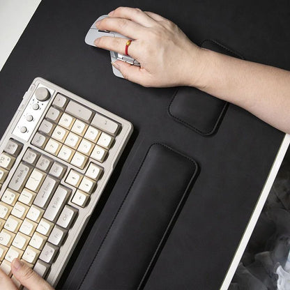 Tapete de Mesa Impermeável PU Mouse Pad Grande Mousepad para Notebook Antiderrapante Tapete de Teclado Tapete de Mouse Protetor de Pulso para Mouse Três Peças
