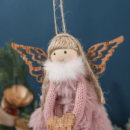 Christmas plush antlers angel girl pendant Christmas tree pendant creative doll pendant gift