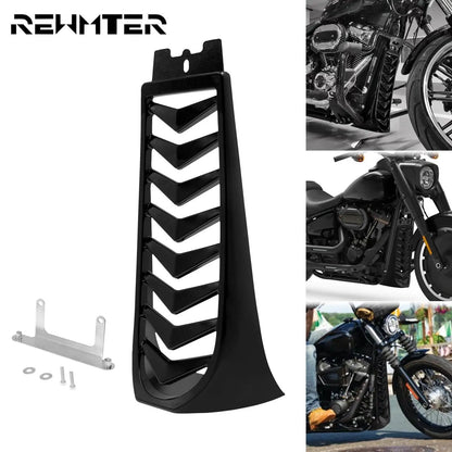 Capa de quadro do spoiler da carenagem do queixo do radiador inferior dianteiro preta para motocicleta Harley Softail Street Fat Bob Breakout FXBR 2018-2023