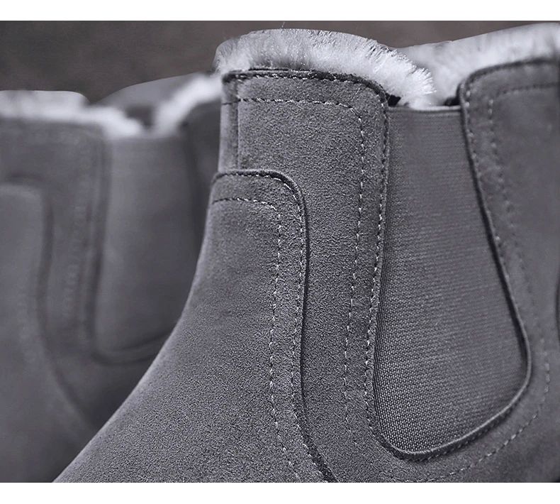 2025 Novas Botas Masculinas de Inverno Quentes de Pelúcia Botas de Couro Casuais de Cano Alto Sapatos de Neve da Moda para o Ar Livre