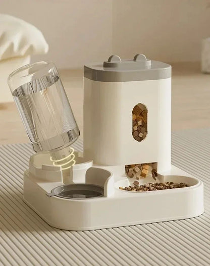 Comedouro Automático para Cães Gatos com Bebedouro Grande Capacidade Armazenamento de Ração Dispensador de Comida Acessórios para Filhotes e Pets