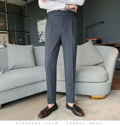 Calça Masculina Nadir Coffee Color Clássica Estilosa Paris Botão Prega Única Emagrece Suaviza Sua Silhueta Calça Social Casual