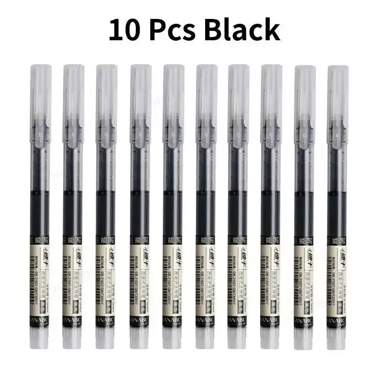 10/20PCS High Quality Needle Type Gel Pens Black Blue Red Ink Straight Liquid Pen  Stationery School & Office Supplies