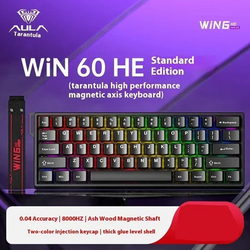 Teclados Win60 Win68 Aula com Teclas Magnéticas 8K, Teclado Mecânico para Jogos, Teclado com Fio para Esports com Luz RGB e Hot-Swap para PC Gamer (Presente)