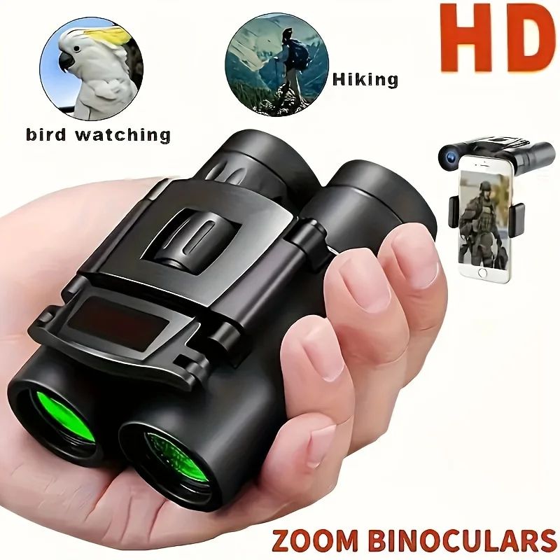 1 unidade Binóculos HD Zoom, Telescópio de Longo Alcance 8X21 com Design Dobrável Compacto para Turismo e Acampamento ao Ar Livre