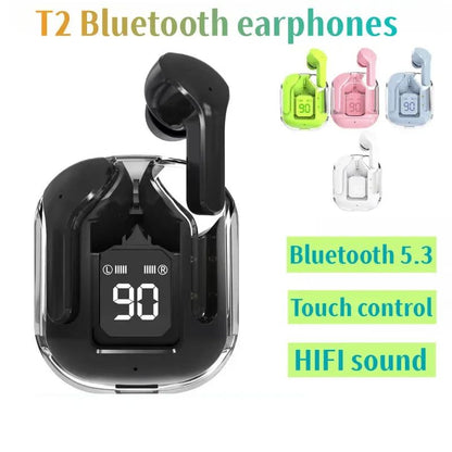 T2 TWS Wireless Headphones LED Power Earphones Digital Display Headset Stereo Sound Bluetooth-compatible 5.3 for Xiaomi