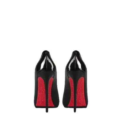 Novos Salto Alto 2025 Sapatos Femininos de Cor Sólida Mais Vendidos Bico Fino Salto Agulha Slip-on Sapatos de Festa Banquete Fashion
