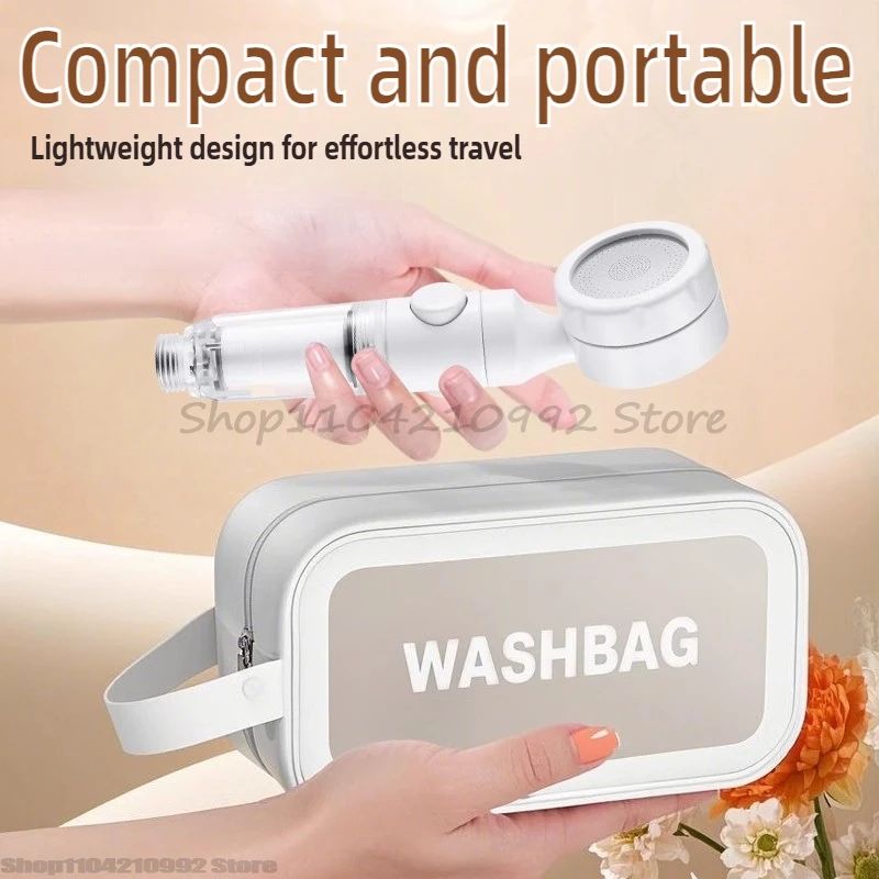 Pressurized Filter Shower Head Water Purifying and Antibacterial Nozzle Portable Shower Head for Traveling Business Trips Hotel